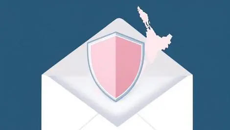 Email security shield envelope overlay new zealand map silhouette illustration
