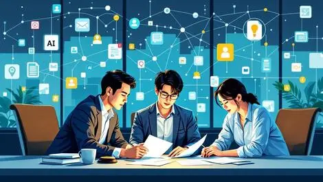 Asian legal professionals reviewing documents ai technology law office