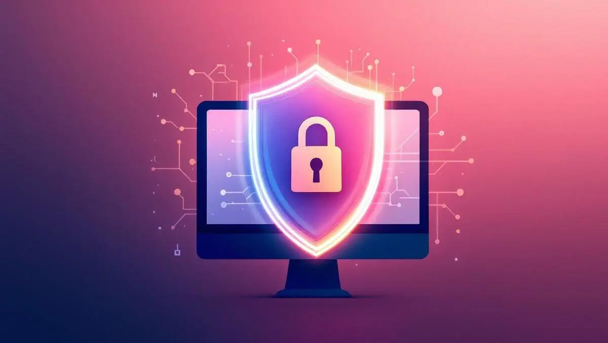 Shield lock computer screen network patterns online security business browser