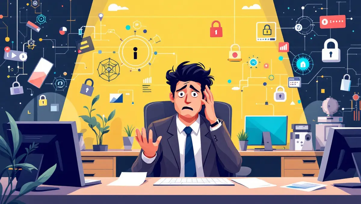 Worried it professionals digital security ai neural networks office scene