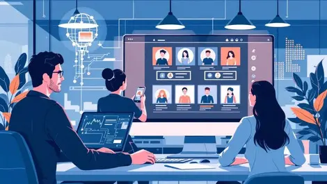 Modern australian office ai generated candidate profiles human tech balance