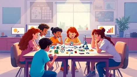 Students collaborating robotics raspberry pi ai classroom hands on learning