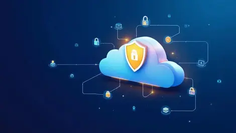 Secure cloud shield digital locks data protection icons enterprise security compliance
