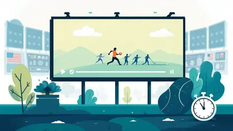 Digital billboard sports streaming platform accuracy checkmark stopwatch american sports