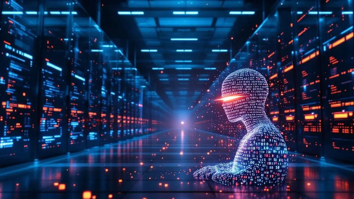 Ai binary silhouette scanning vulnerable server room cybersec