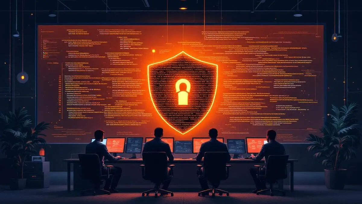Software security ops room engineers threat map shield code