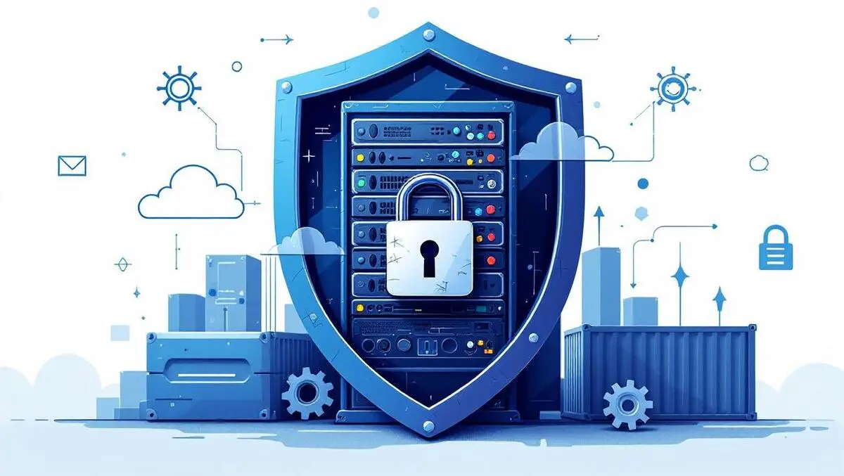 Aged open source repo in shielded server rack with locks gears