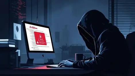 German office worker phishing email ta584 shadowy hacker scene