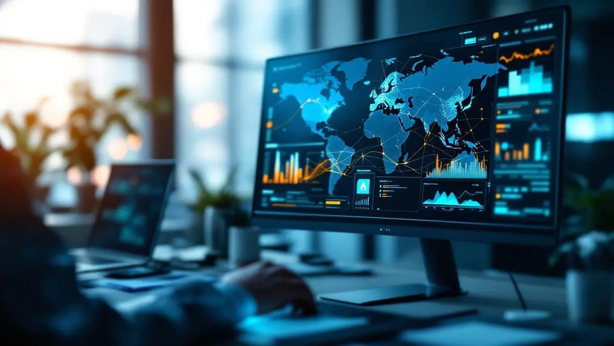 Global bank fraud monitoring screen with security analyst view