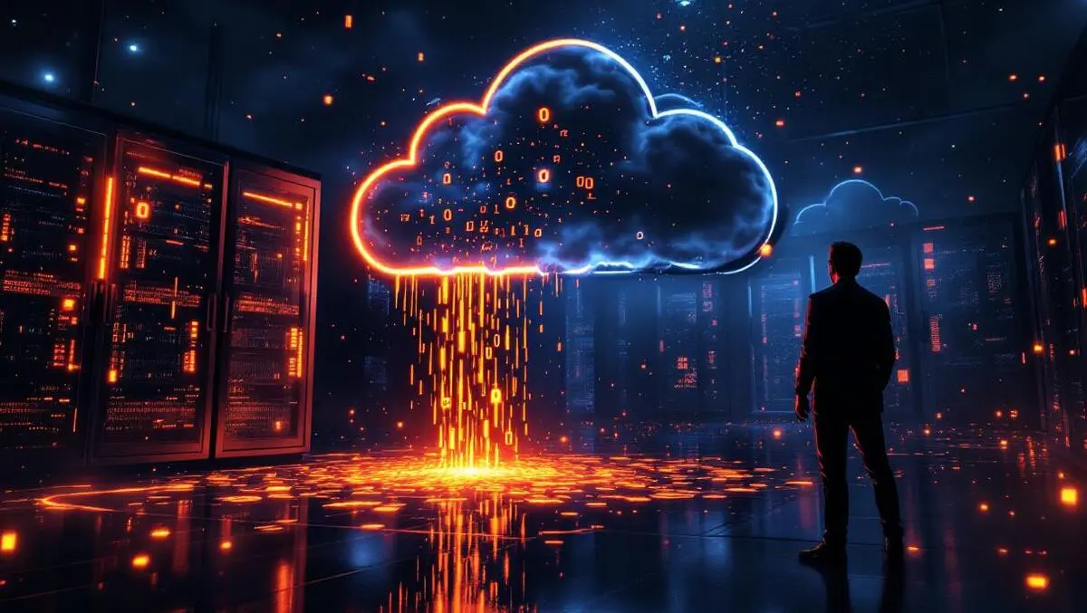 Cinematic glowing server room unlocked cabinet data breach void