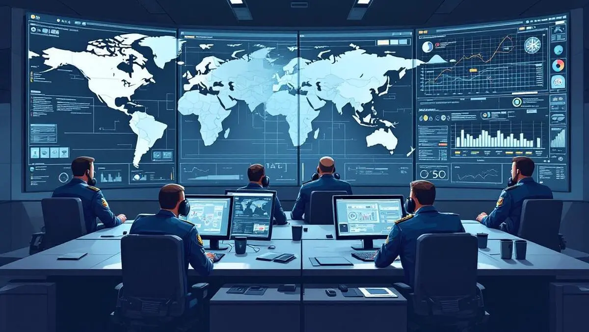 Nato command ops room digital world map supply chain planning