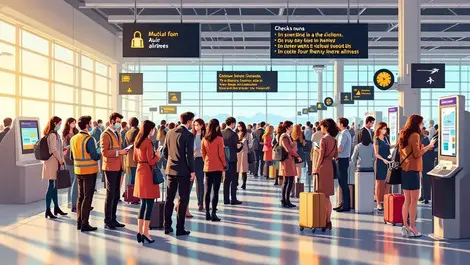 Uk airport checkin hall queues shrinking with smartphone kiosks