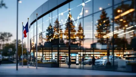 Delaware glass office with us french flags retail data analytics